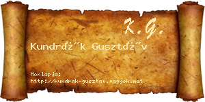Kundrák Gusztáv névjegykártya